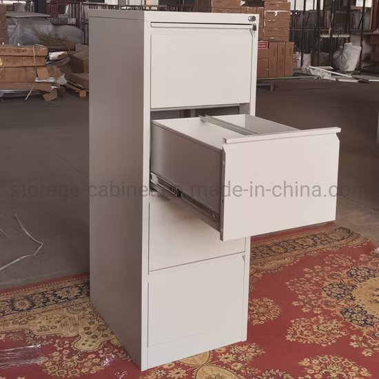 引き出し 4 つ付きの縦型スチール製オフィス ファイリング キャビネット